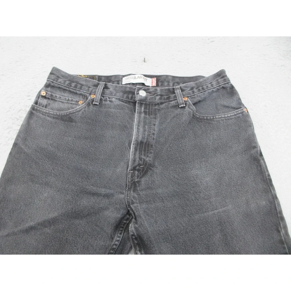 Levis 505 Jeans Mens 36x32 Faded Black Regular Fit Straight Leg 100% Cotton